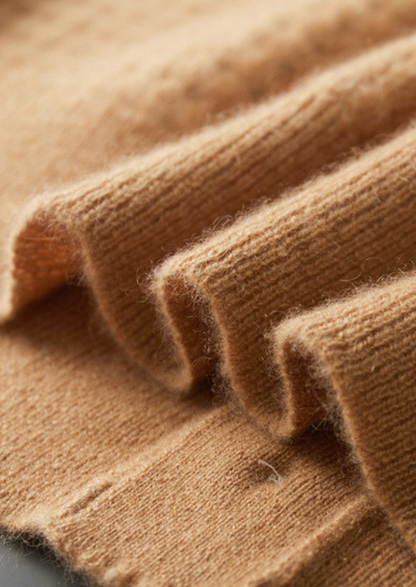Pure Cashmere Caramel Textured Button Cardigan | Vallentty