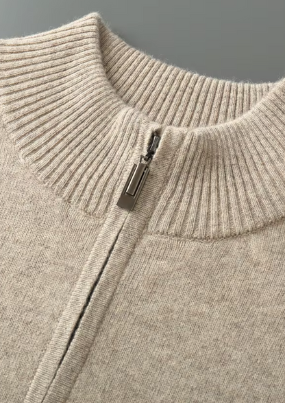 Pure Extra-Fine Merino Wool Half Zip Sweater | Vallentty