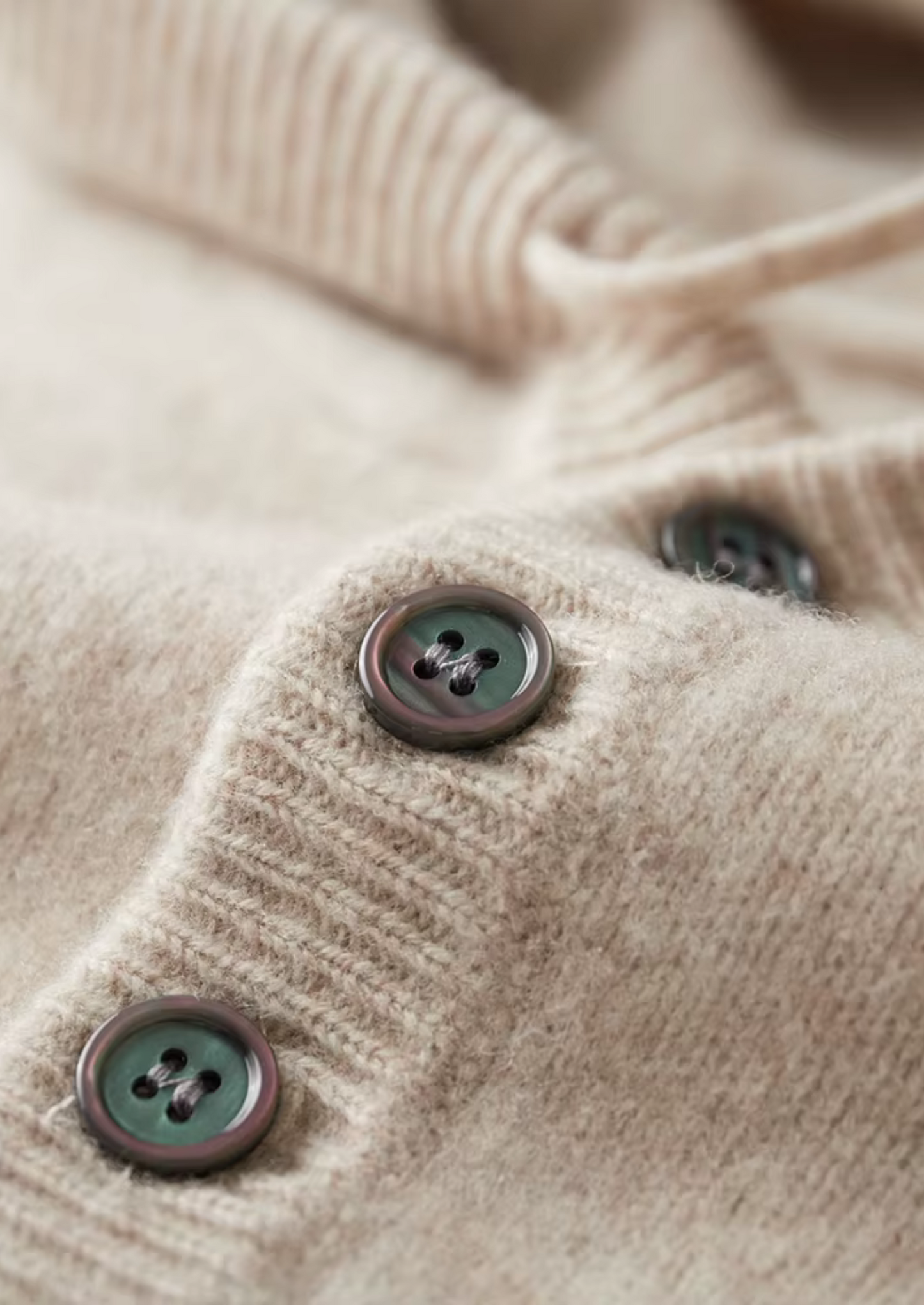 Pure Extra-Fine Merino Wool Button Hoodie | Vallentty