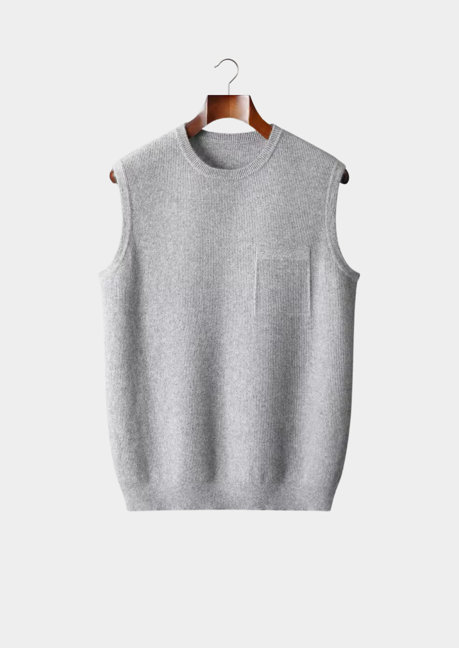 Pure Extra-Fine Merino Wool Crewneck Vest | Vallentty