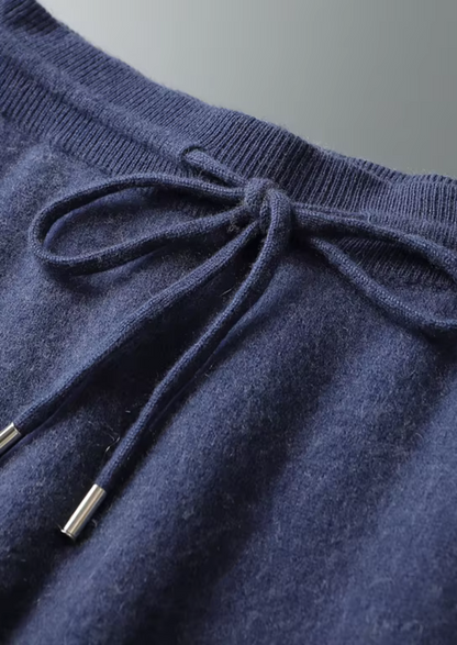 Premium Cashmere Navy Blue Milano Leisure Set | Vallentty