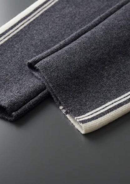 Pure Extra-Fine Merino Wool Dark Gray Damien Set | Vallentty