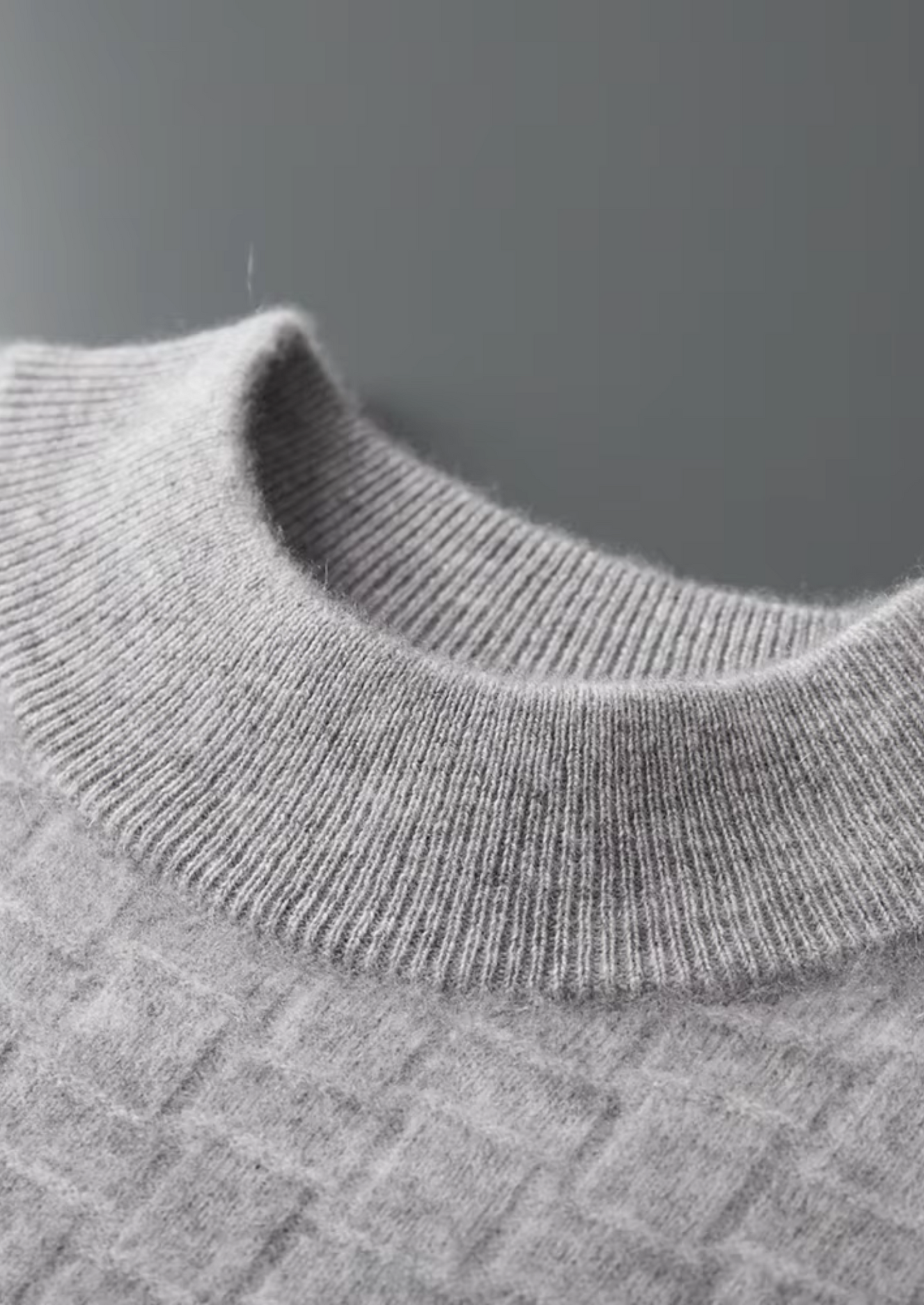 Pure Extra-Fine Merino Wool Textured Mockneck | Vallentty