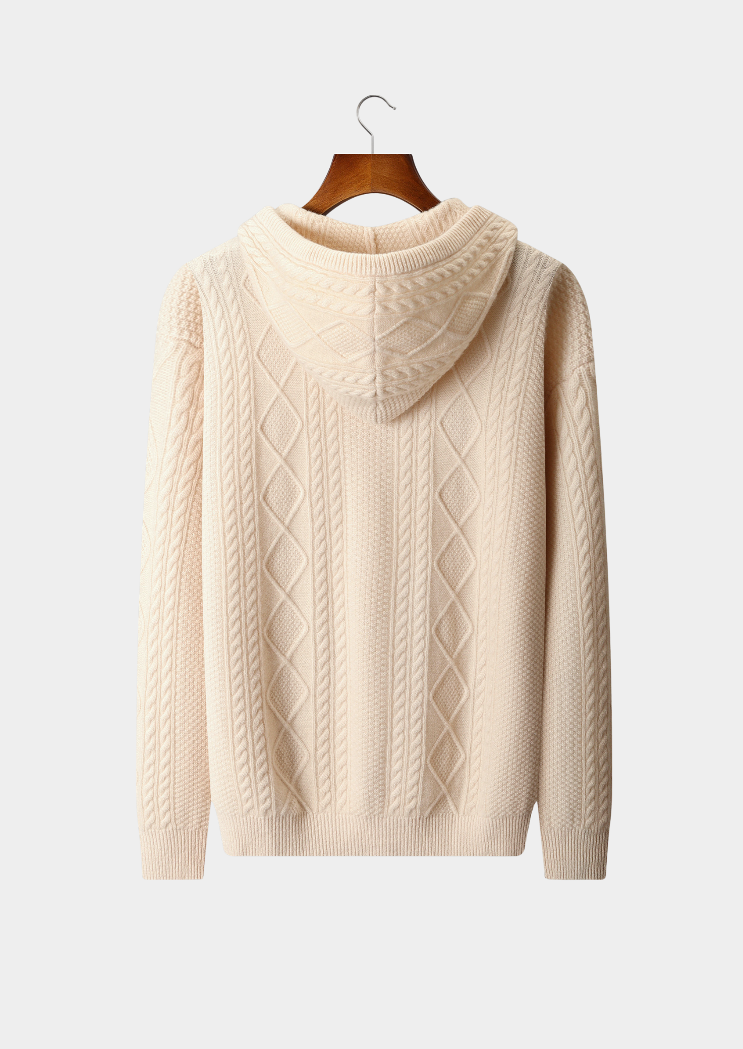 Pure Extra-Fine Merino Wool Wintertime Zipper Hoodie | Vallentty