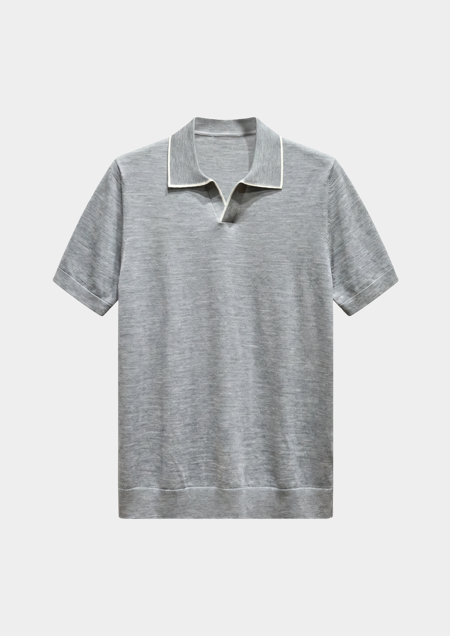Ellis Light Gray Lightweight Polo Shirt | Vallentty