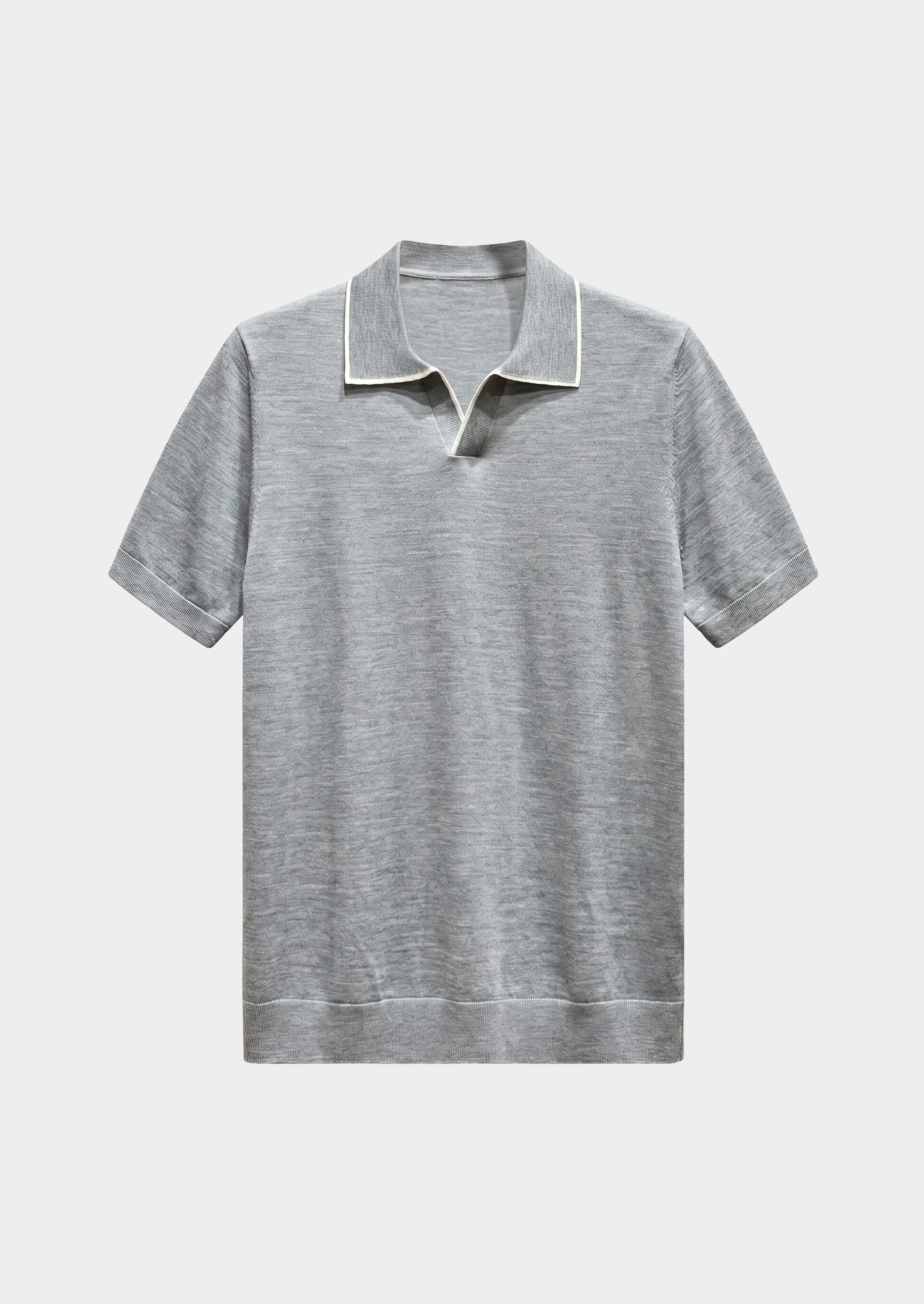 Ellis Light Gray Lightweight Polo Shirt | Vallentty