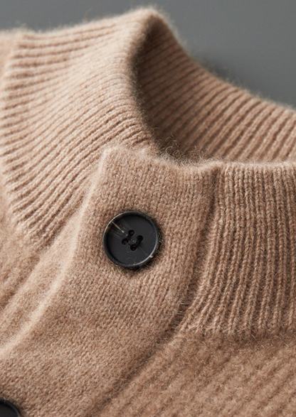 Pure Cashmere Beige Button Overshirt | Vallentty