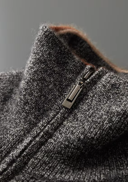 Pure Cashmere Striped Zip Cardigan | Vallentty