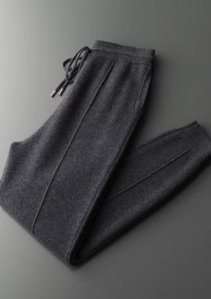 Pure Extra-Fine Merino Wool Dark Gray Luzzo Set | Vallentty