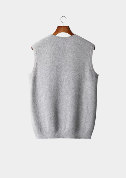 Pure Extra-Fine Merino Wool Crewneck Vest | Vallentty