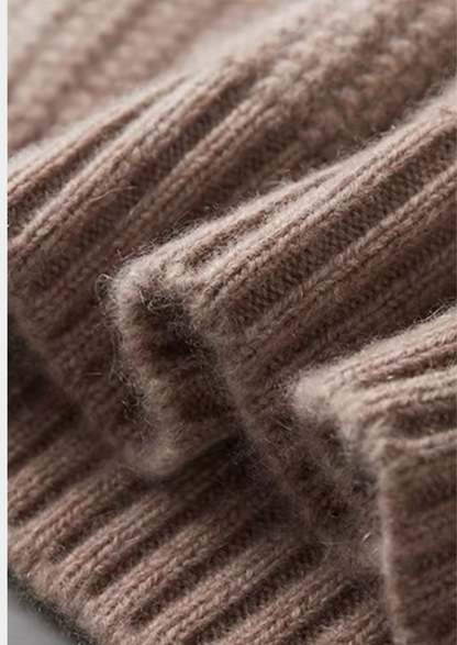 Pure Cashmere Beige Heavyweight Crewneck | Vallentty