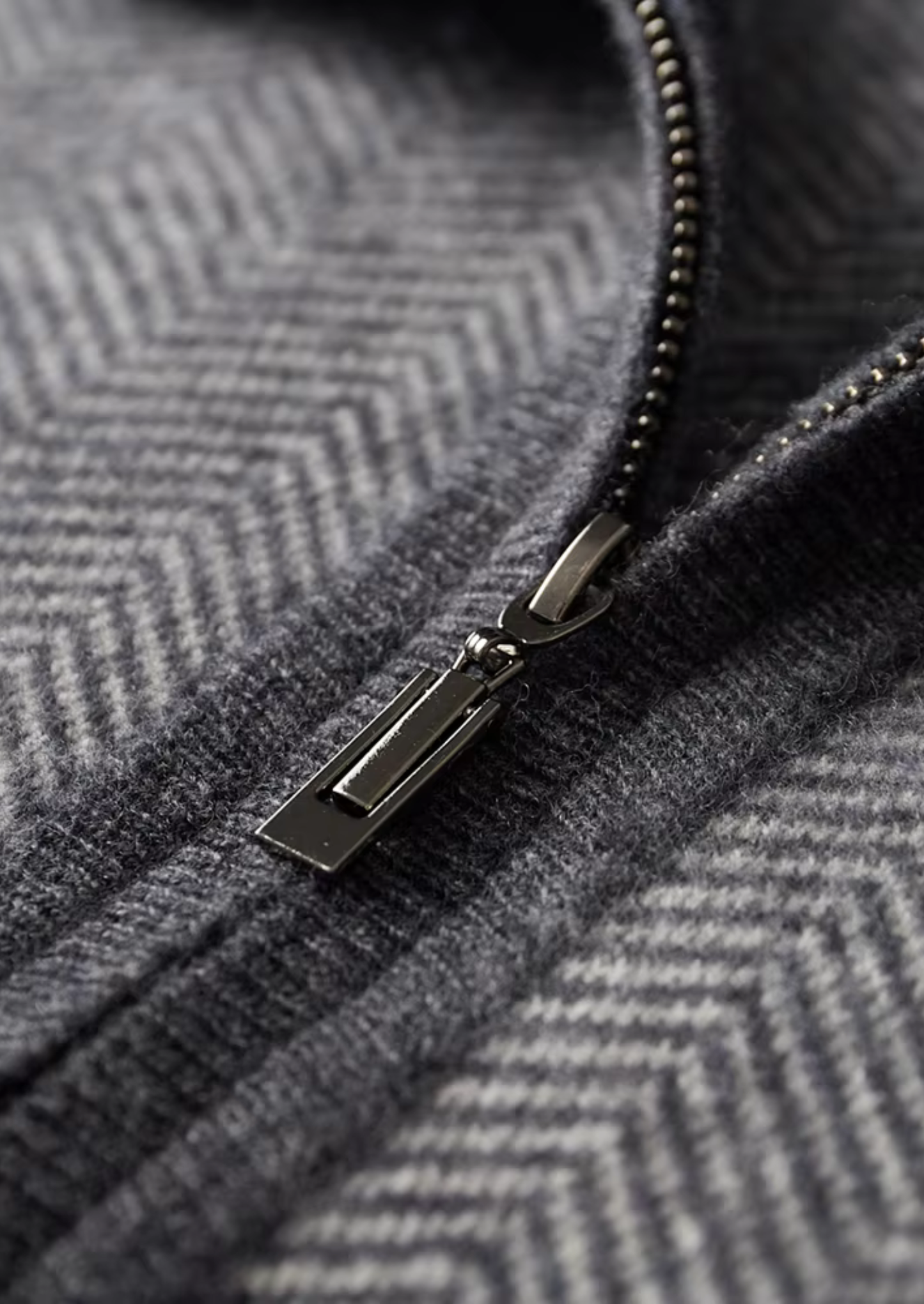 Pure Extra-Fine Merino Wool Gray Herringbone Set | Vallentty