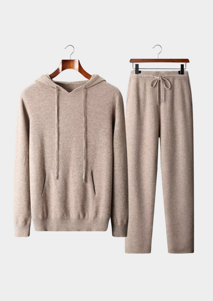 Pure Extra-Fine Merino Wool Beige Savro Set | Vallentty