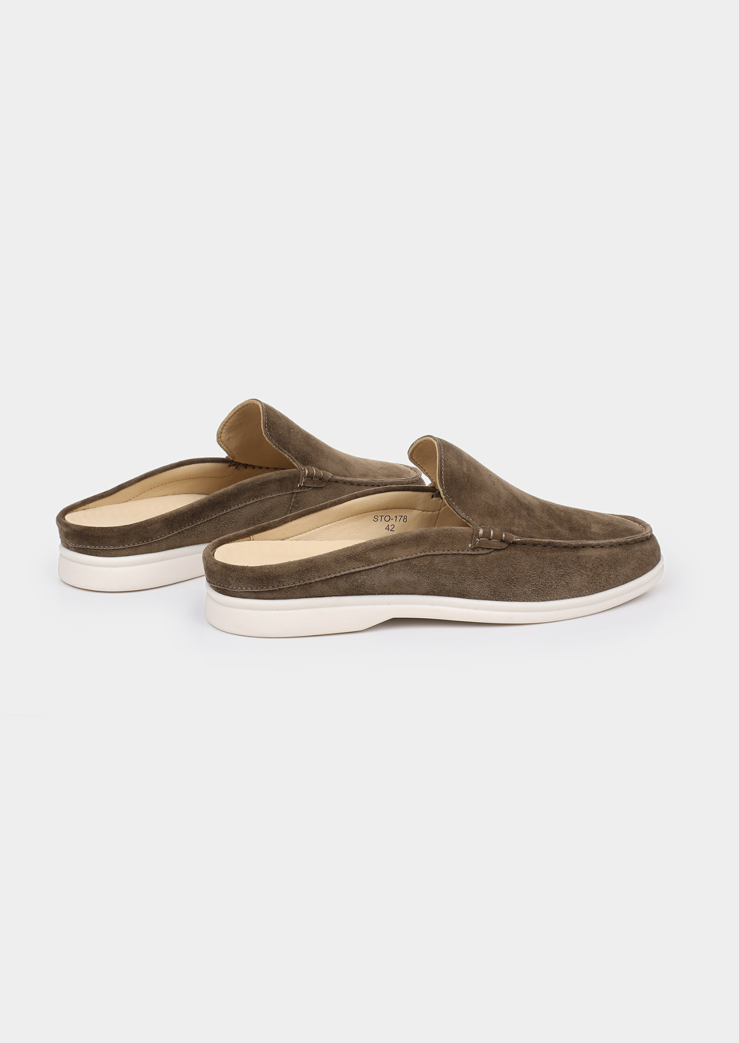 Olive Marina Suede Slipper | Vallentty