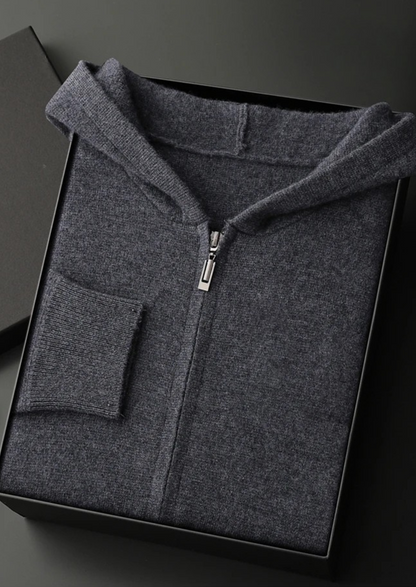 Premium Cashmere Zipper Hoodie | Vallentty
