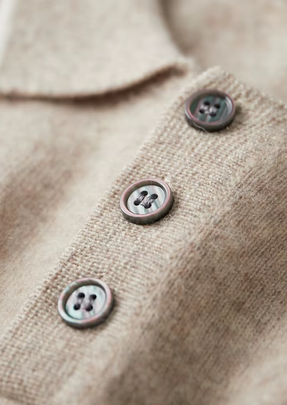 Premium Cashmere Two Tone Button Polo | Vallentty