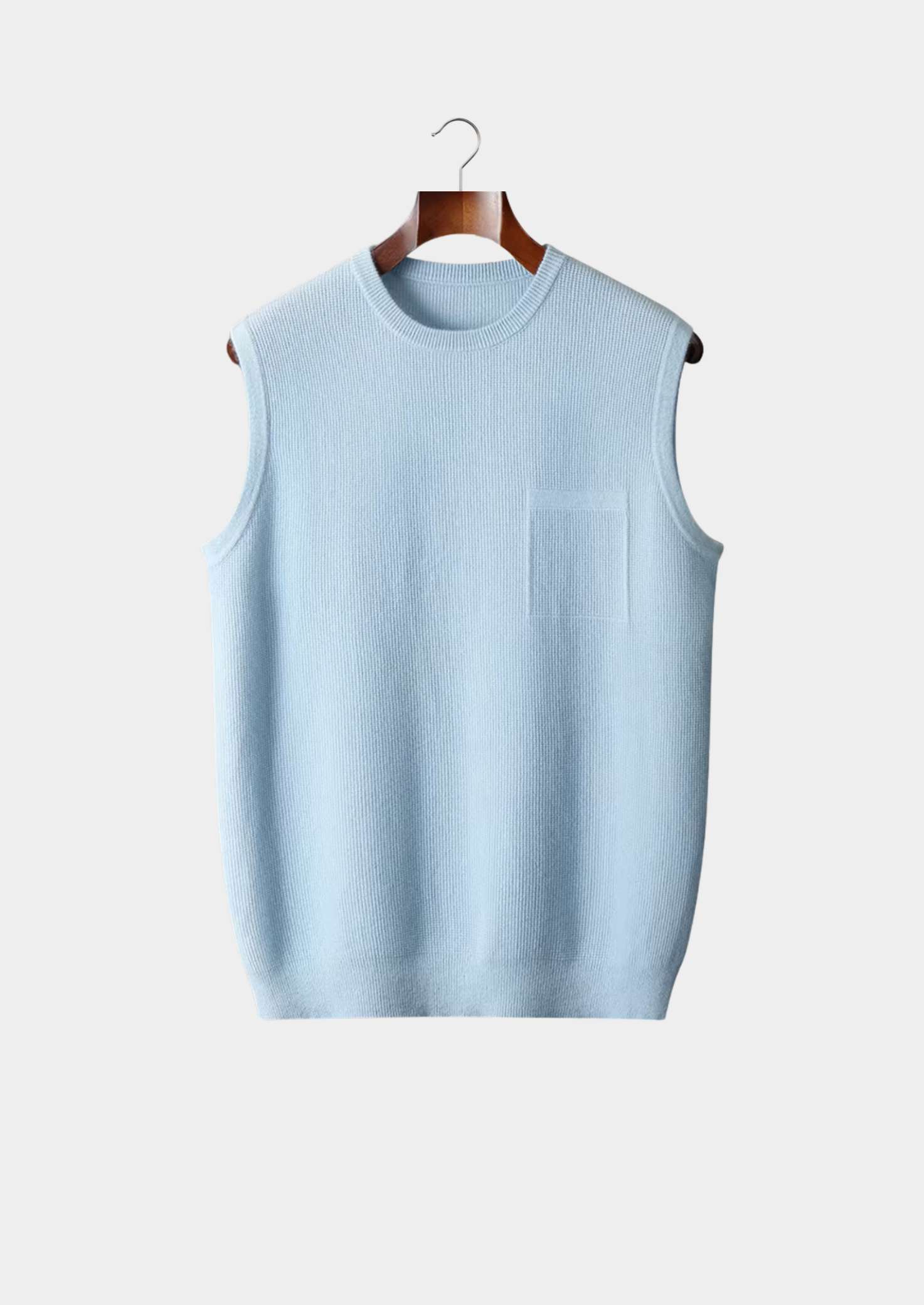 Pure Extra-Fine Merino Wool Crewneck Vest | Vallentty