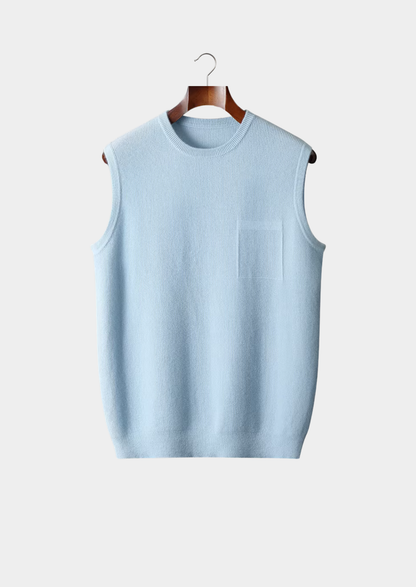 Pure Extra-Fine Merino Wool Crewneck Vest | Vallentty