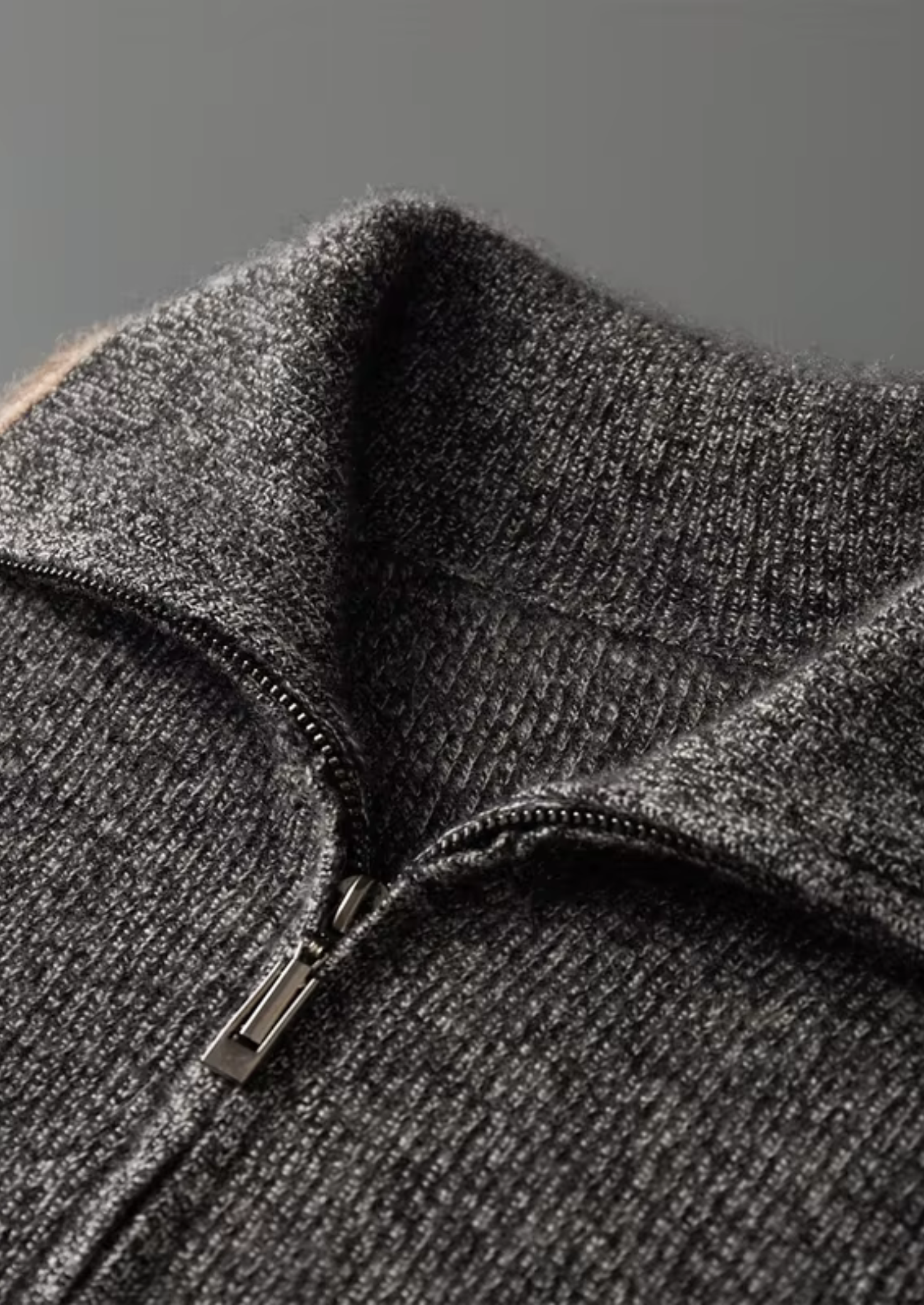 Pure Cashmere Striped Zip Cardigan | Vallentty