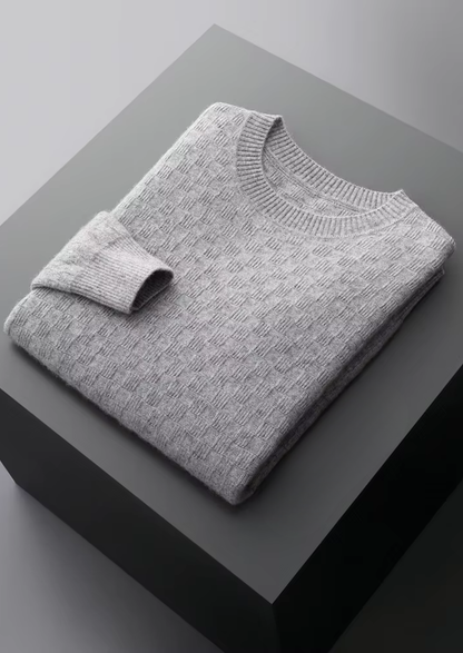 Premium Cashmere Textured Crewneck | Vallentty
