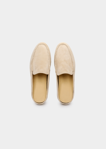 Ivory Marina Suede Slipper | Vallentty