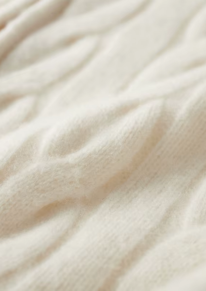 Pure Extra-Fine Merino Wool Dual-Zip Cable Cardigan | Vallentty