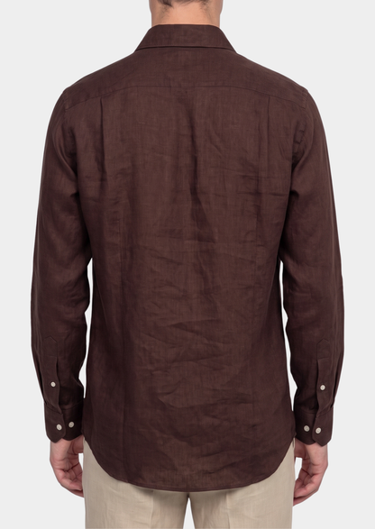 Amalfi Coastal Shirt - Dark Brown | Vallentty
