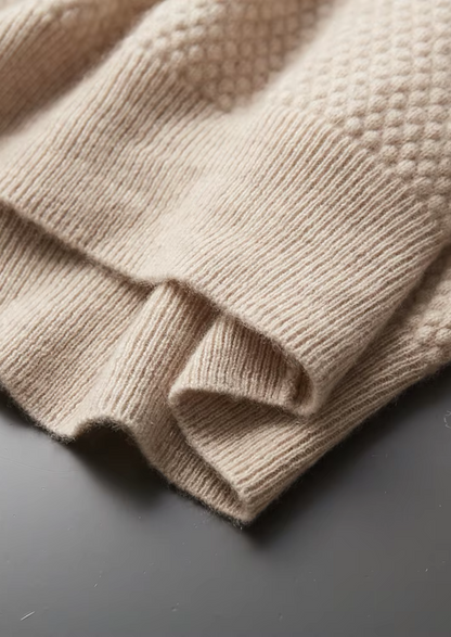 Premium Cashmere Textured Sweater Polo | Vallentty