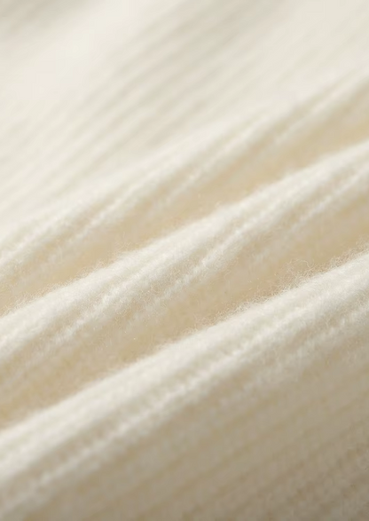 Premium Cashmere Ribbed V-Neck Sweater | Vallentty