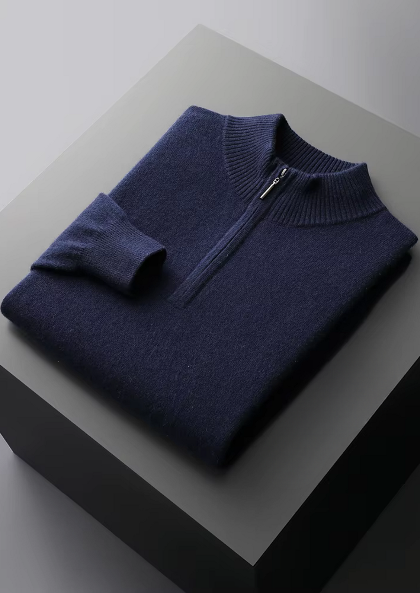 Pure Extra-Fine Merino Wool Half Zip Sweater | Vallentty
