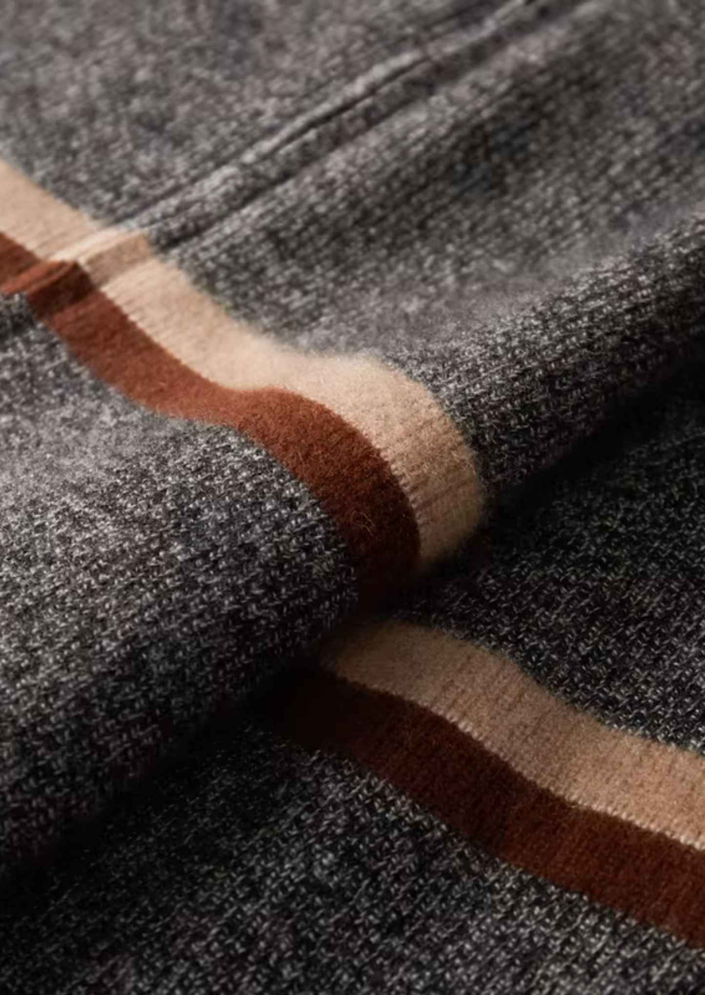 Pure Cashmere Striped Zip Cardigan | Vallentty