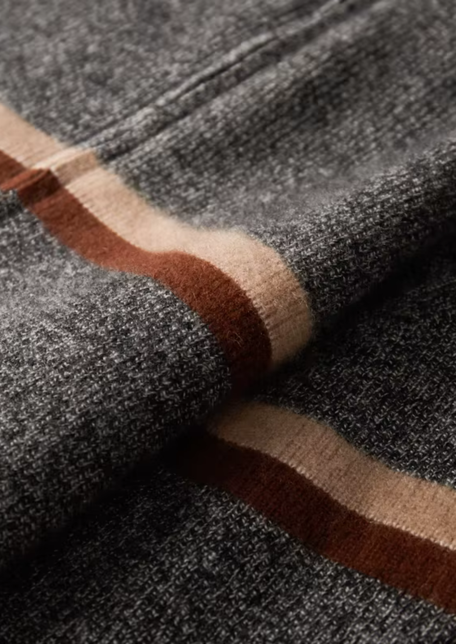 Pure Cashmere Striped Zip Cardigan | Vallentty