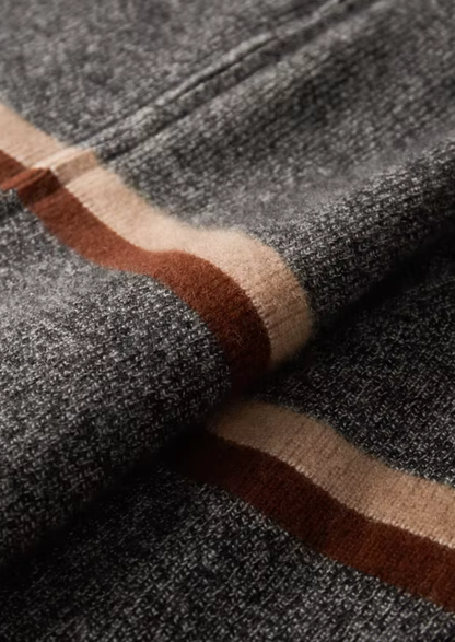 Pure Cashmere Striped Zip Cardigan | Vallentty