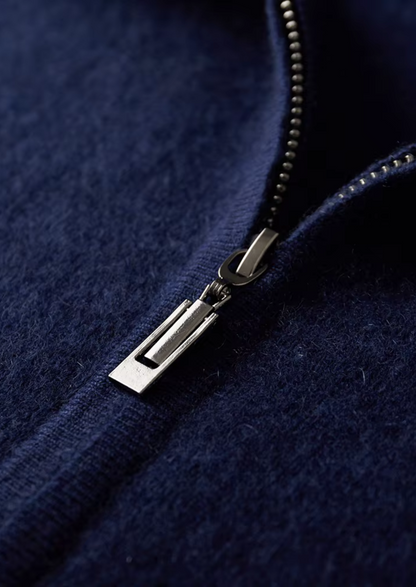 Pure Extra-Fine Merino Wool Navy Blue Damien Set | Vallentty