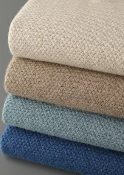Premium Cashmere Textured Sweater Polo | Vallentty