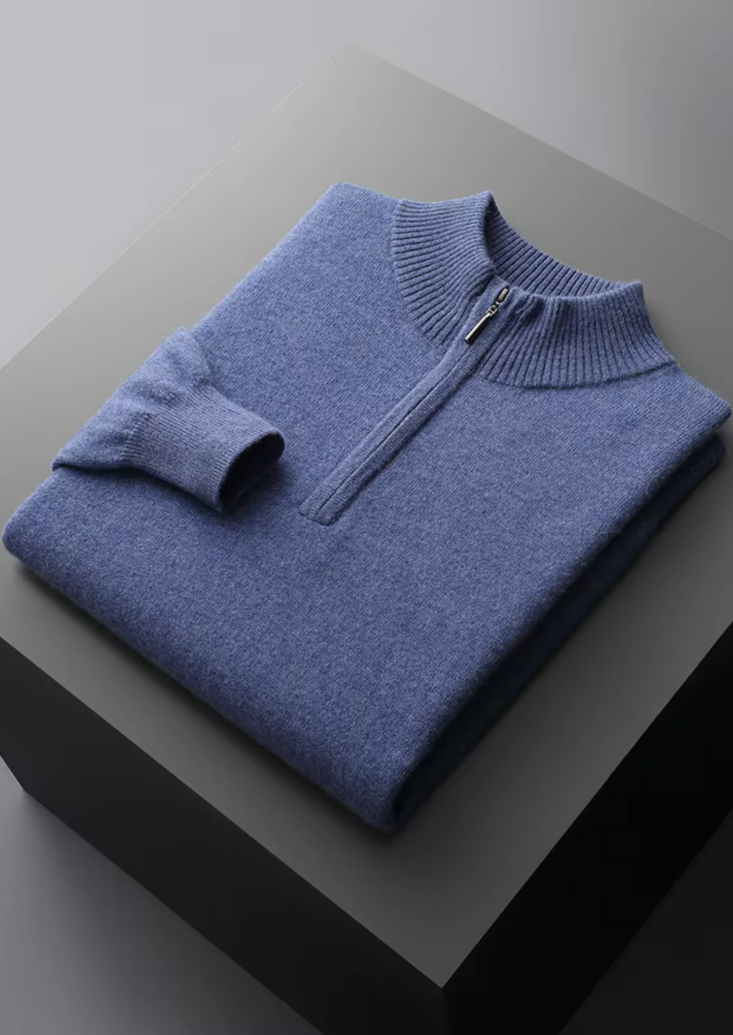 Pure Extra-Fine Merino Wool Half Zip Sweater | Vallentty