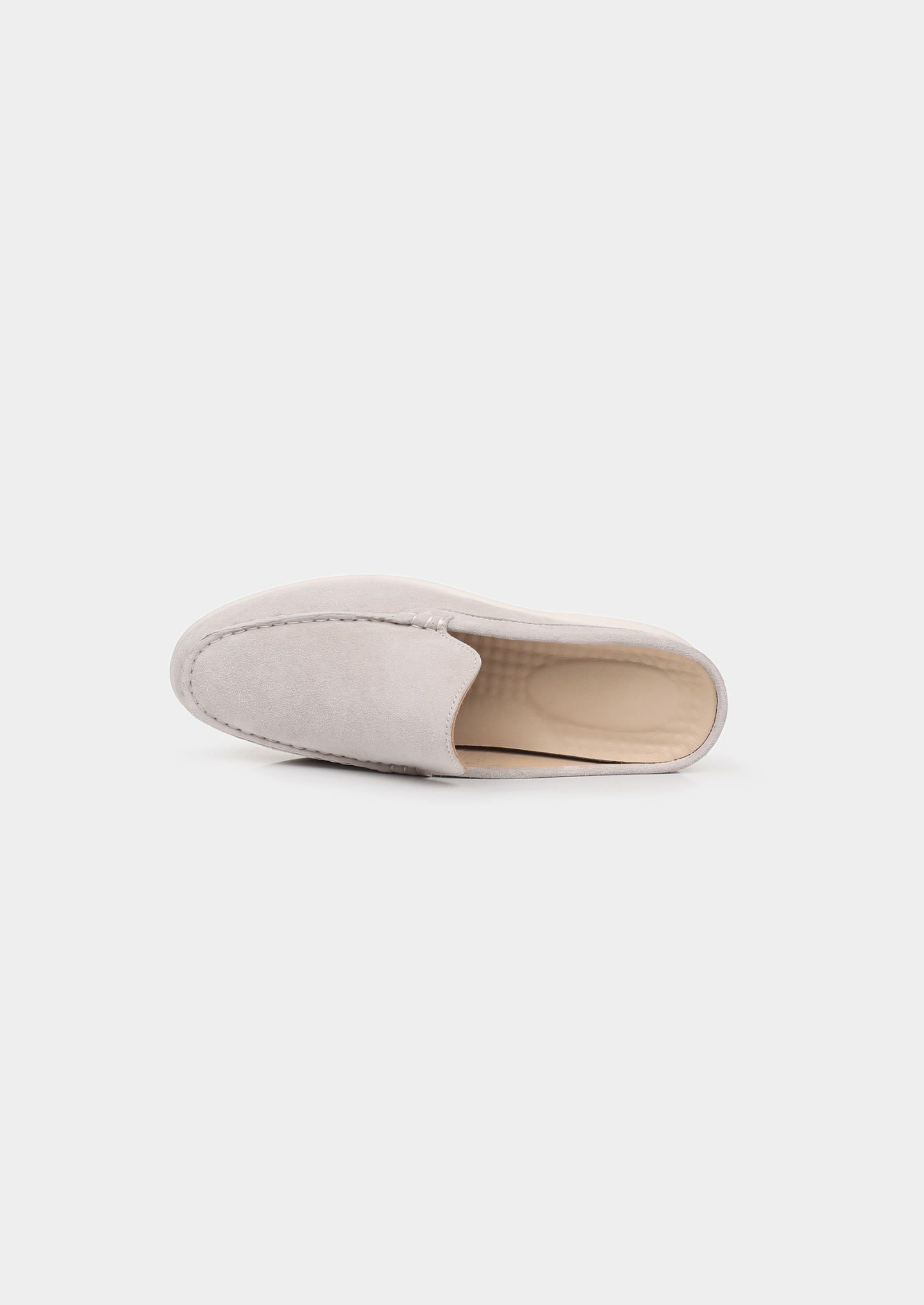 Light Gray Marina Suede Slipper | Vallentty