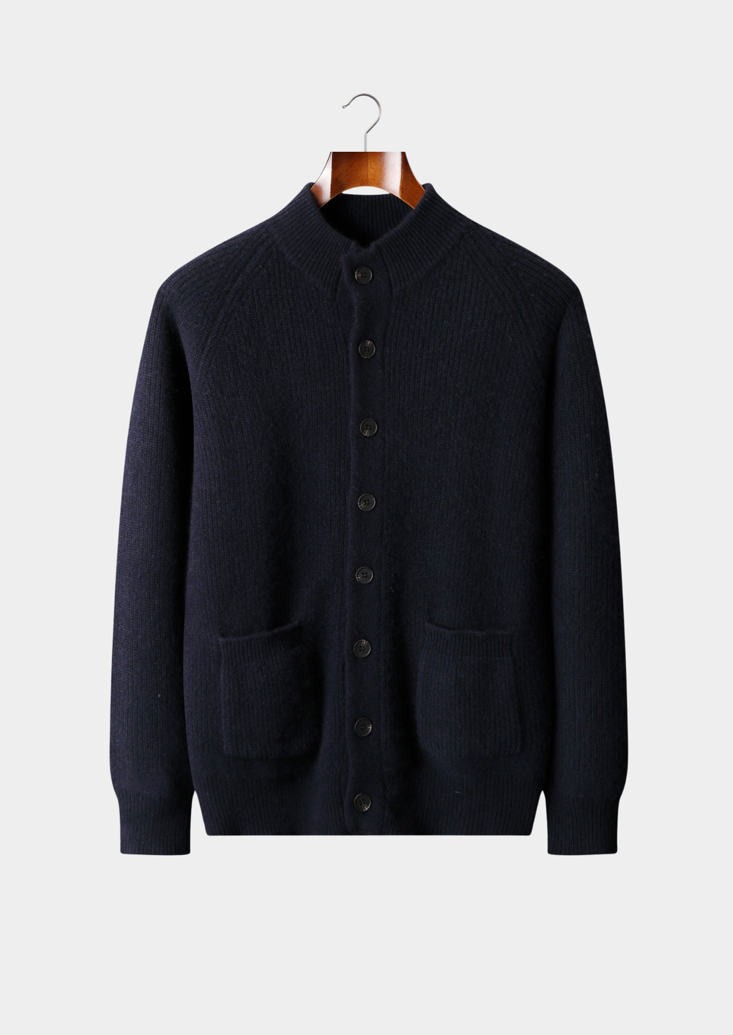 Pure Cashmere Navy Blue Button Overshirt | Vallentty