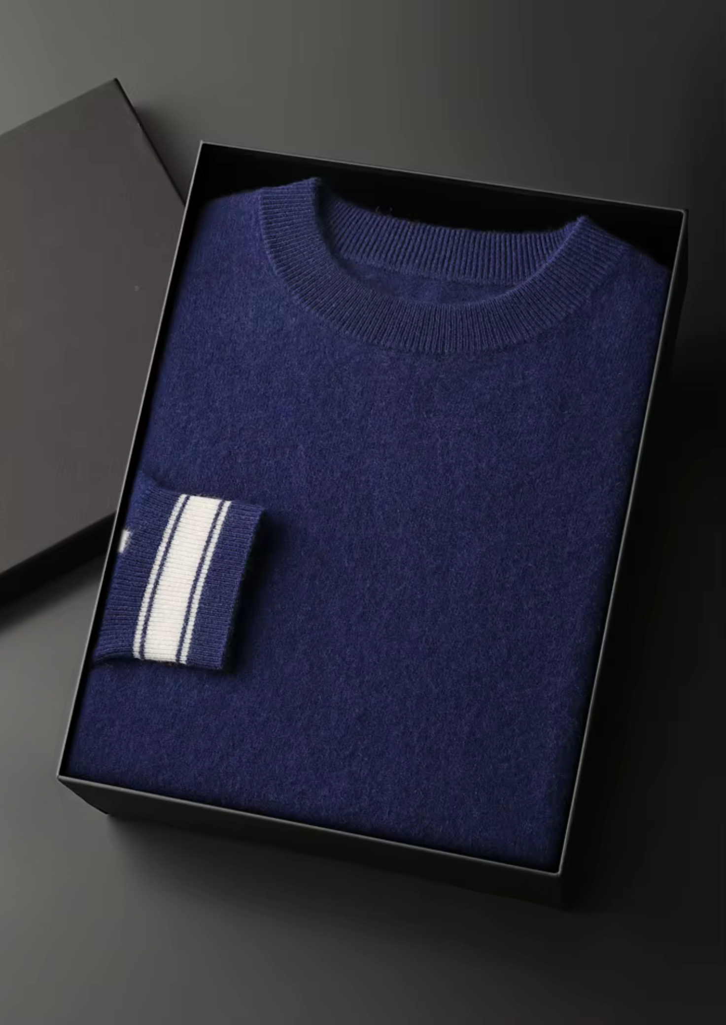 Premium Cashmere Navy Blue Vienna Leisure Set | Vallentty