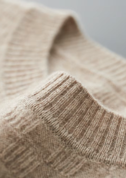 Premium Cashmere Textured Crewneck | Vallentty
