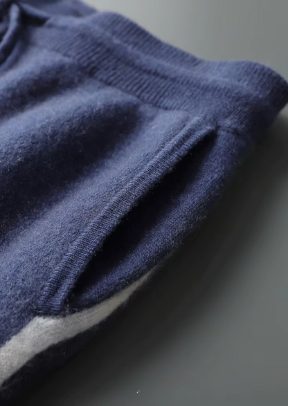 Premium Cashmere Navy Blue Milano Leisure Set | Vallentty