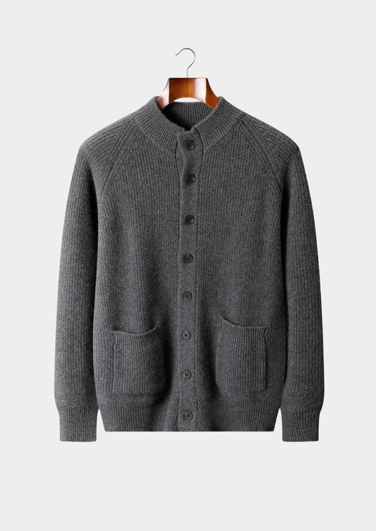 Pure Cashmere Dark Gray Button Overshirt | Vallentty