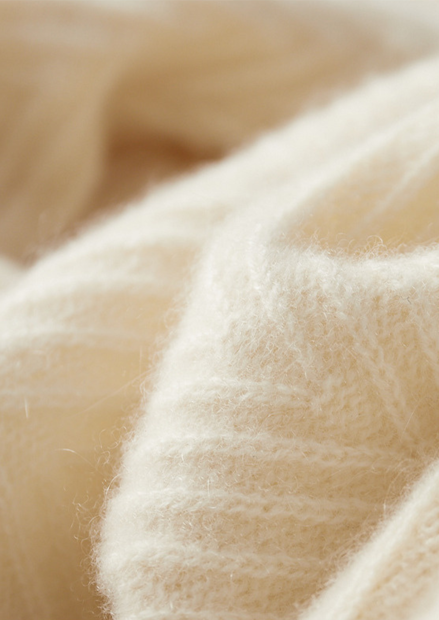 Pure Cashmere Ivory Herringbone Crewneck | Vallentty