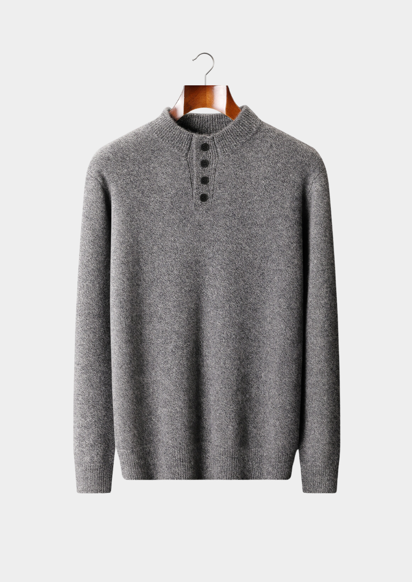 Pure Cashmere Light Gray Button Sweater | Vallentty