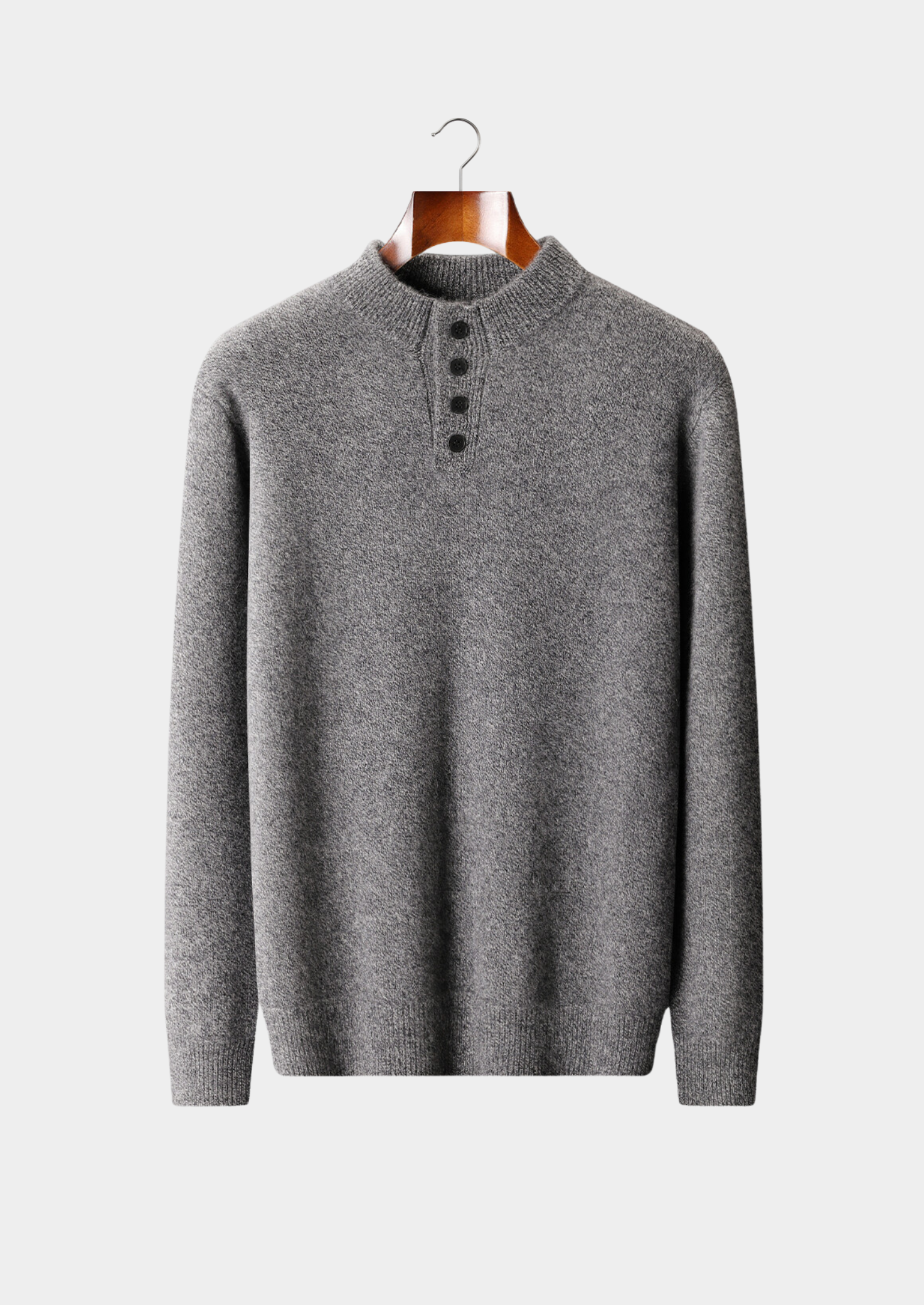 Pure Cashmere Light Gray Button Sweater | Vallentty