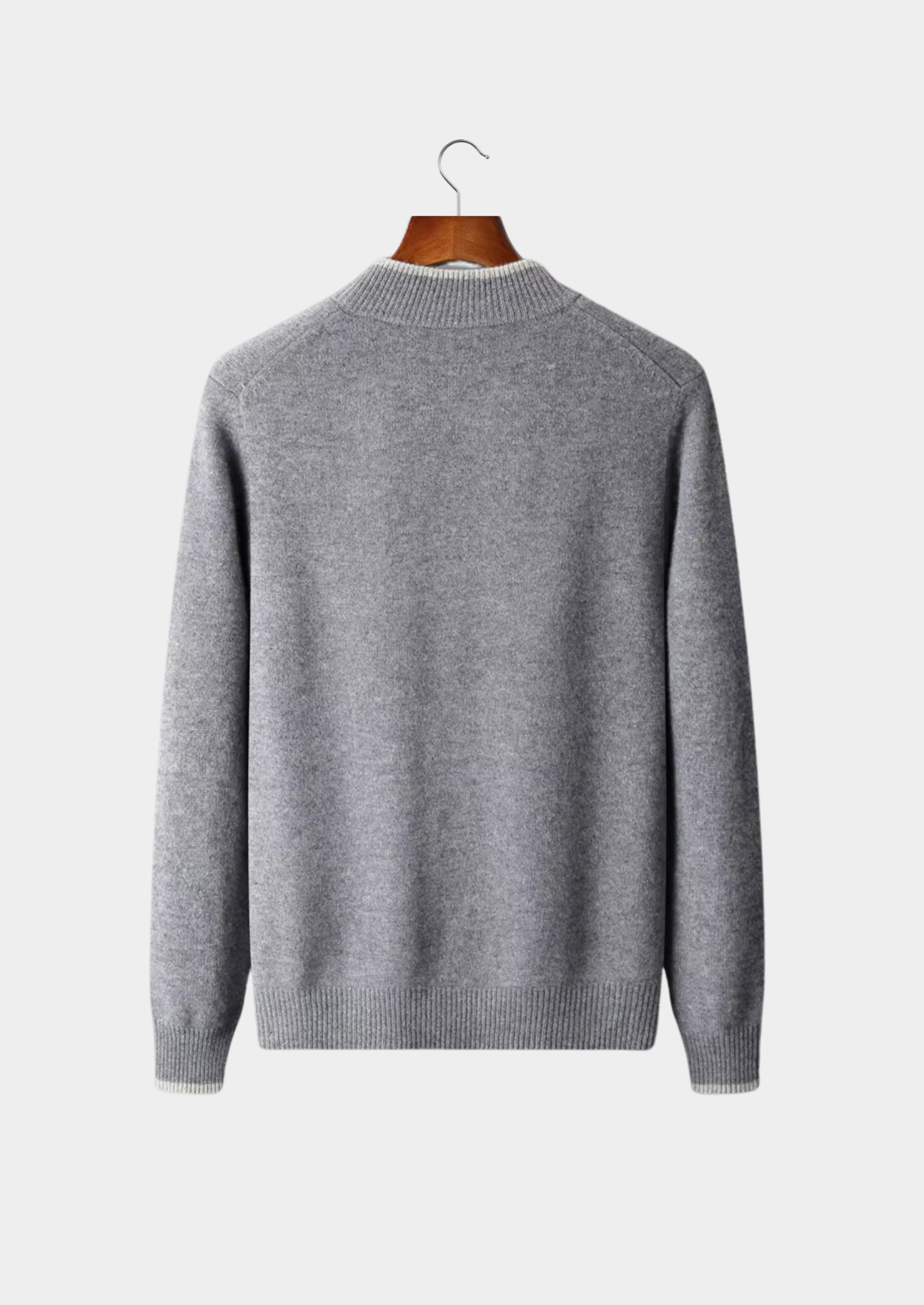 Pure Extra-Fine Merino Wool Two-Tone Zip Cardigan | Vallentty