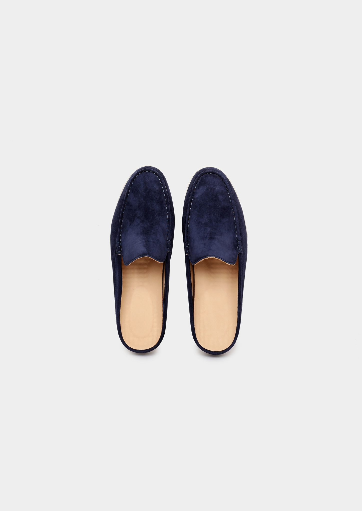 Navy Blue Marina Suede Slipper | Vallentty