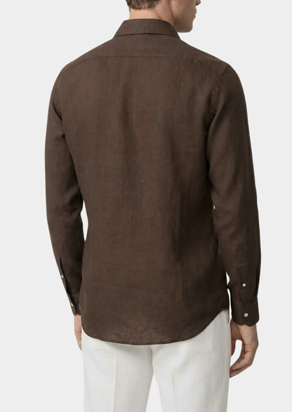 Portofino Coastal Shirt - Dark Brown | Vallentty
