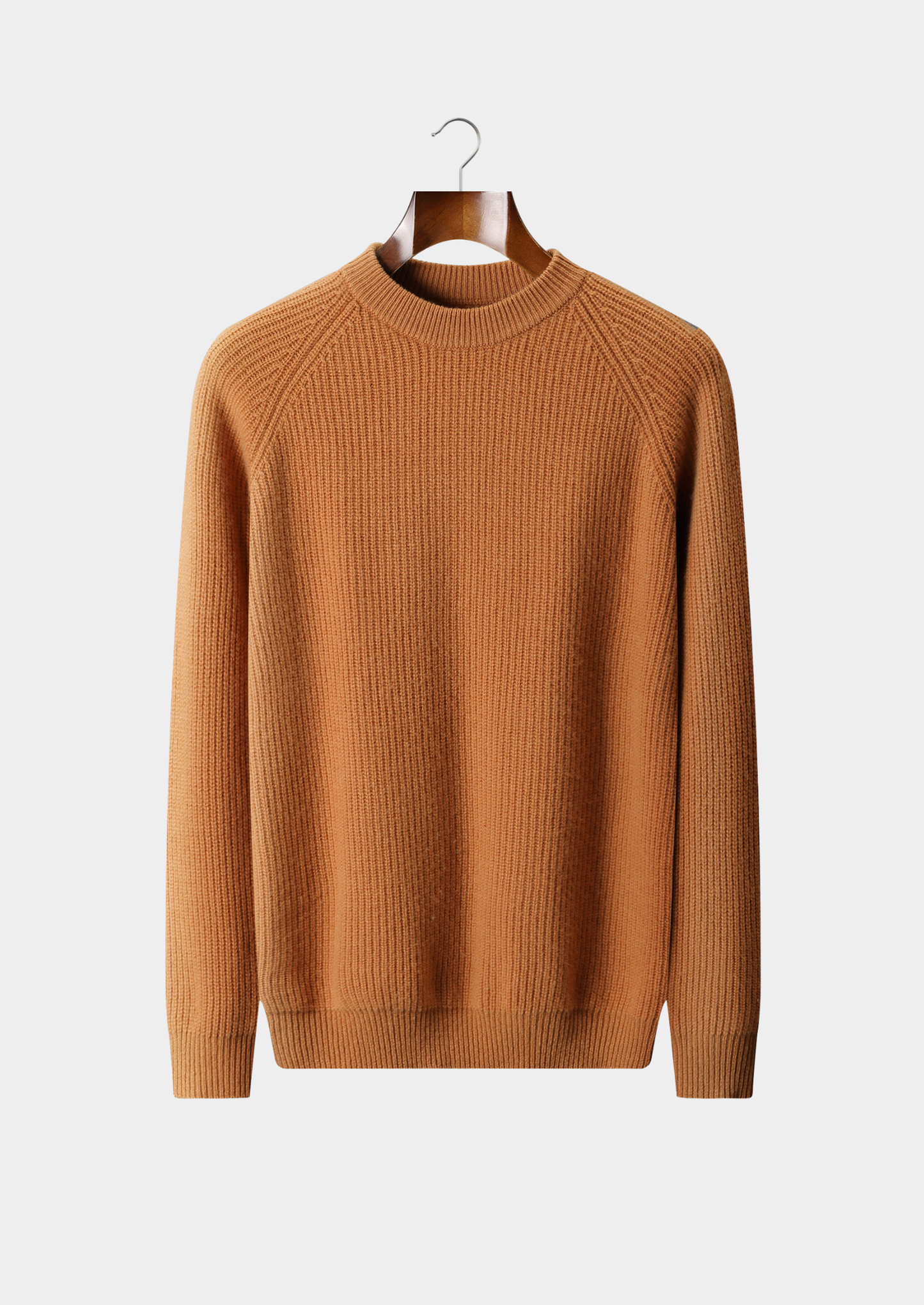 Pure Extra-Fine Merino Wool Ribbed Raglan Crewneck | Vallentty