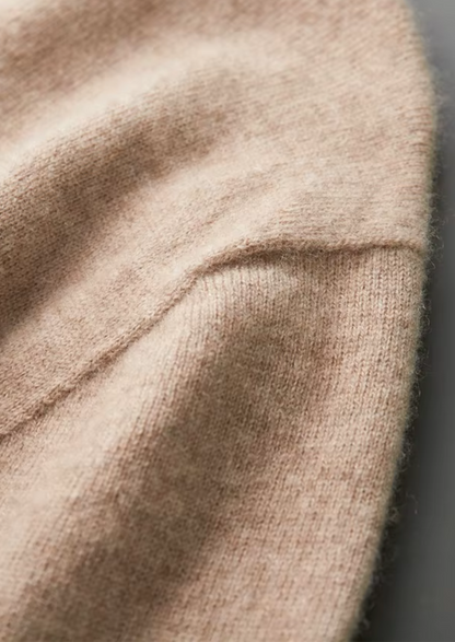Premium Cashmere Classic Crewneck T-Shirt - Light Beige | Vallentty